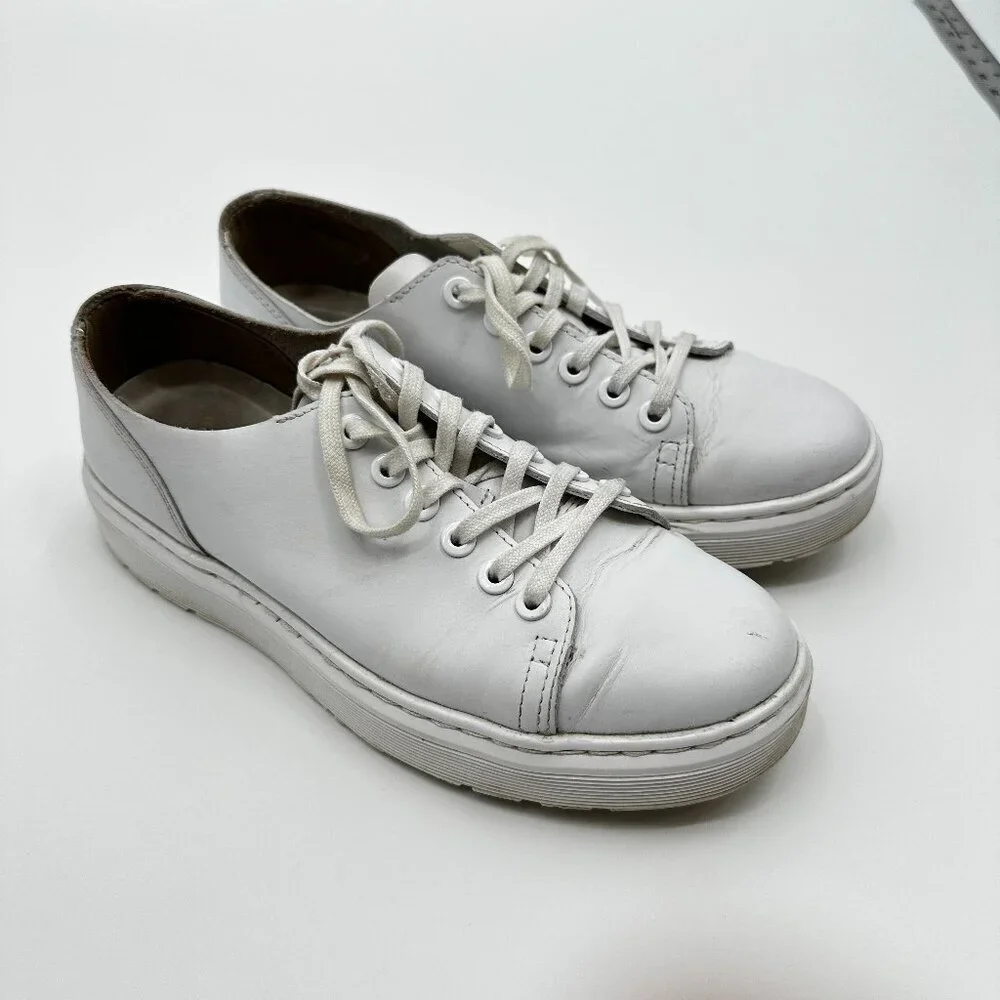 Dr. Martens Dante White Shoes Loafers Lace Up Sneakers Women's 7 Men's 6 Leather